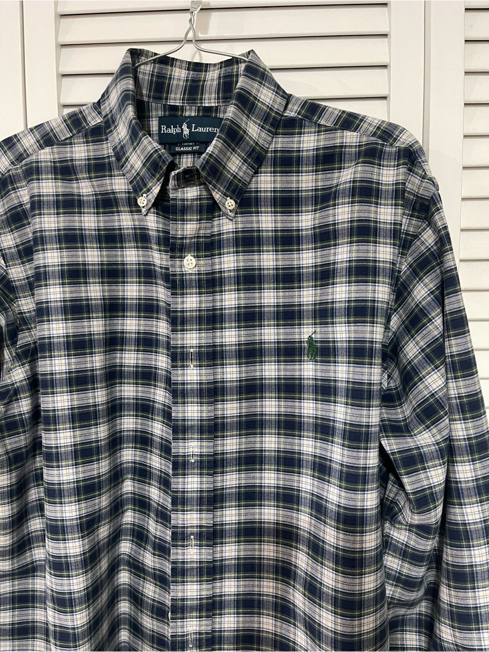 Ralph Lauren Green and Navy Plaid Button-Down Shirt
